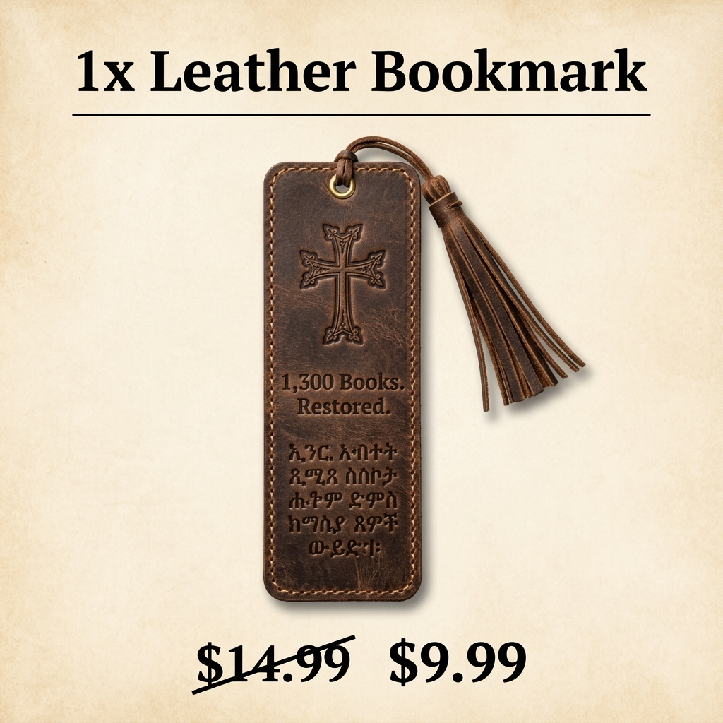 Premium Leather Ethiopian Bookmark